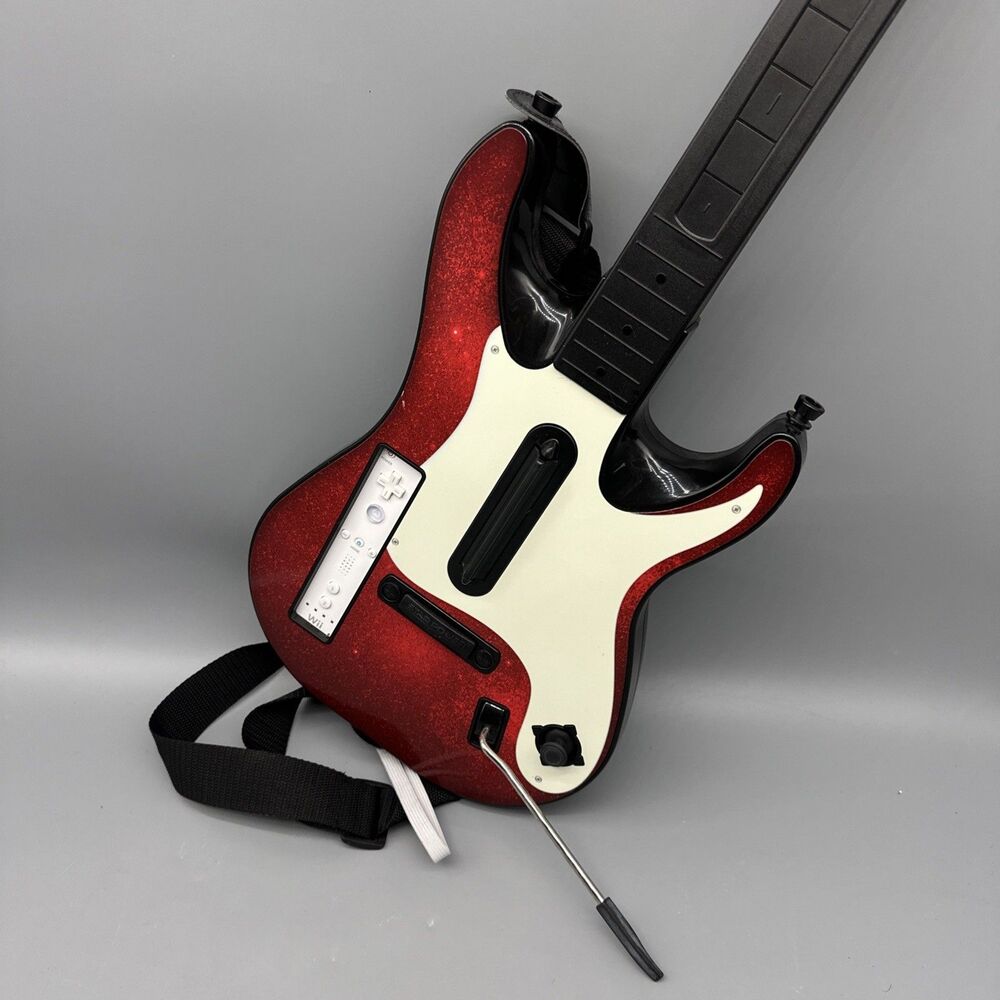 Guitar Hero 5 Nintendo Wii Red/White Wireless Controller w/ Strap & Wii Control